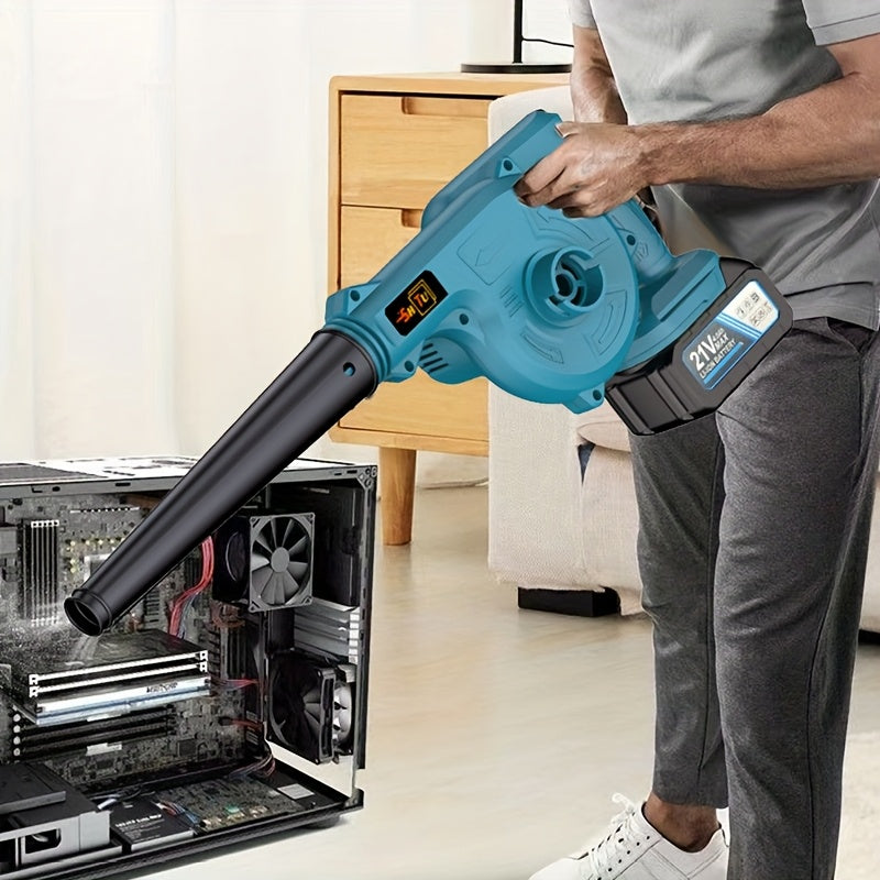 Wireless Turbo 4000MAh Cordless Blade Blower, Powerful Electric Blower, with Battery And Charger, Portable Brushless Design, Suitable for Lawn, Yard, Road And Car Cleaning, Portable Blade Blower