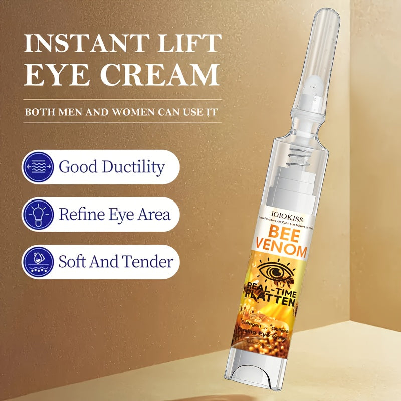 Bee Venom Eye Gel - 10g Quick Firming Eye Cream with Caffeine, Collagen & Venom for Smoothing, Tightening & Lifting Under-Eye Light Beige, Hypoallergenic for All Light Beige Types, Skincare Routine, Sleek Packaging, Natural