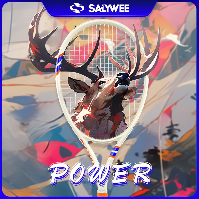 NEW POWER 2.0 Carbon Fiber Tennis Racket, 50-60lbs, 310±10g, Professional-Grade for Advanced Players, Unisex-Adult, Shock Absorbers Included, Sports Accessories