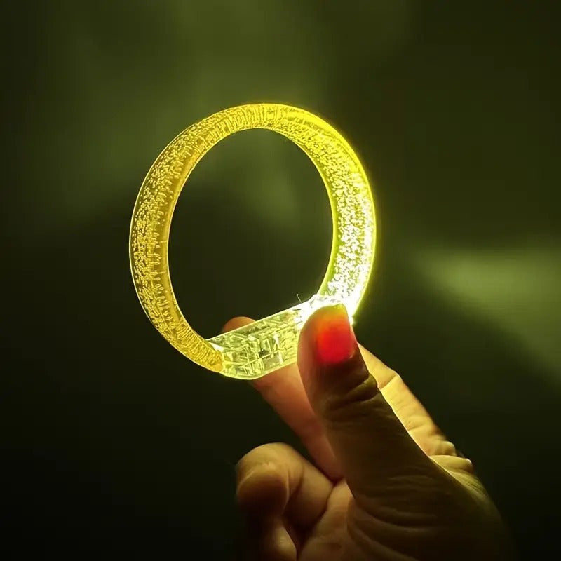 8pcs LED Glow-in-the-Dark Bracelets - /Blacklight Activated Neon Party Chains, Multi-Color LED Light Up Bracelets with Button Batteries Included - Glow Under UV Light for Concerts, Clubs, Birthdays, Carnivals - Perfect for Gr