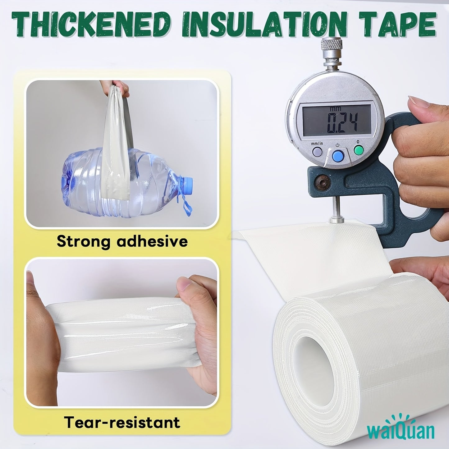 NEW Arrivals 60M x 5cm Extra  Long Window Sealing Tape | Polyvinyl Chloride, Heavy Duty, No Residue, Waterproof, for AC Insulation and Duct Repair - White Weather Fix Sealing Tape