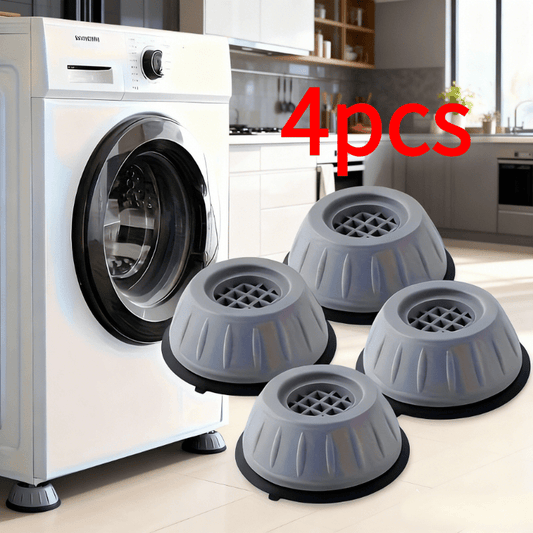 4 PCS Set Washing Machine Anti-Vibration Silicone Pads - Shock Absorption and Noise Reduction, Sturdy and Durable, Stable Washing Machine Support, Reduces Vibration and Noise, Waterproof, Non-Slip, and Shock-Absorbing, Raised