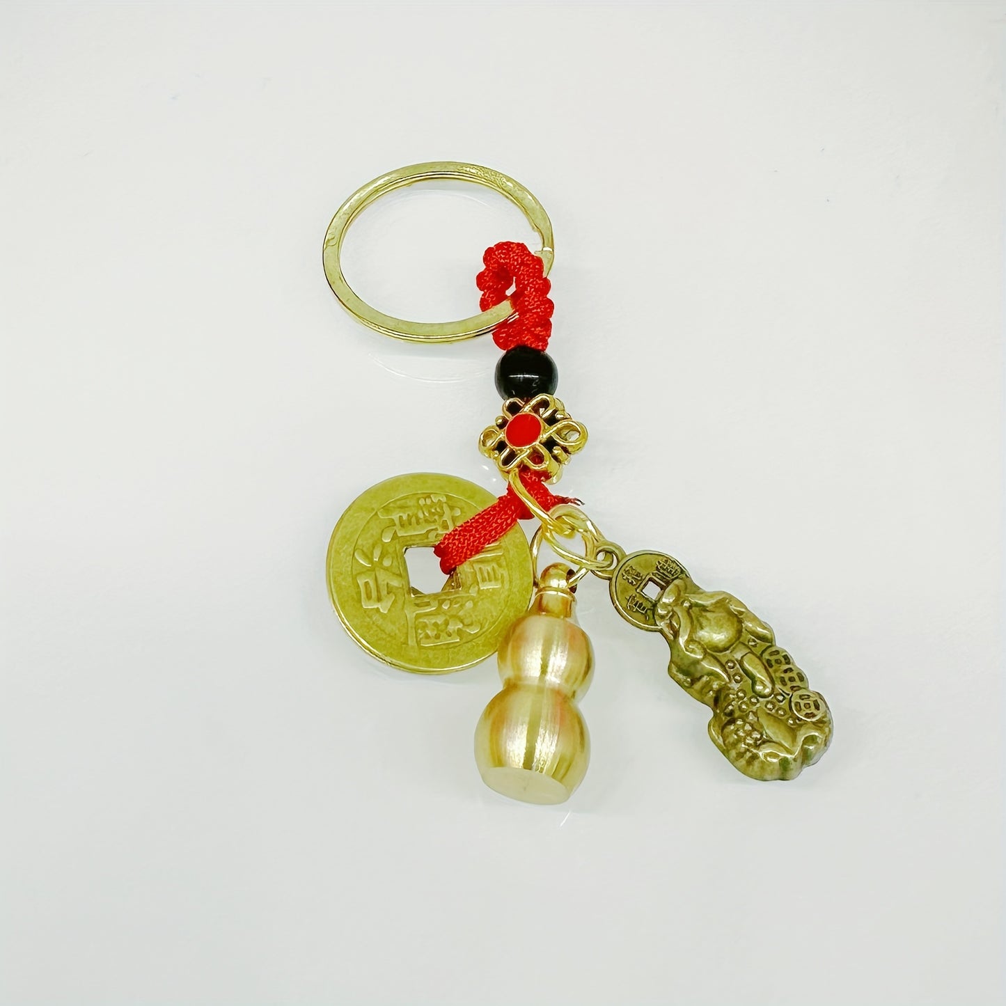 Good Luck Wealth Health Keychain Feng Shui Wealth Keychain - Car/ for Good Luck &, Chinese Auspicious Gift for Wealth Attraction (Pi Xiu Hulu Gourd Key)