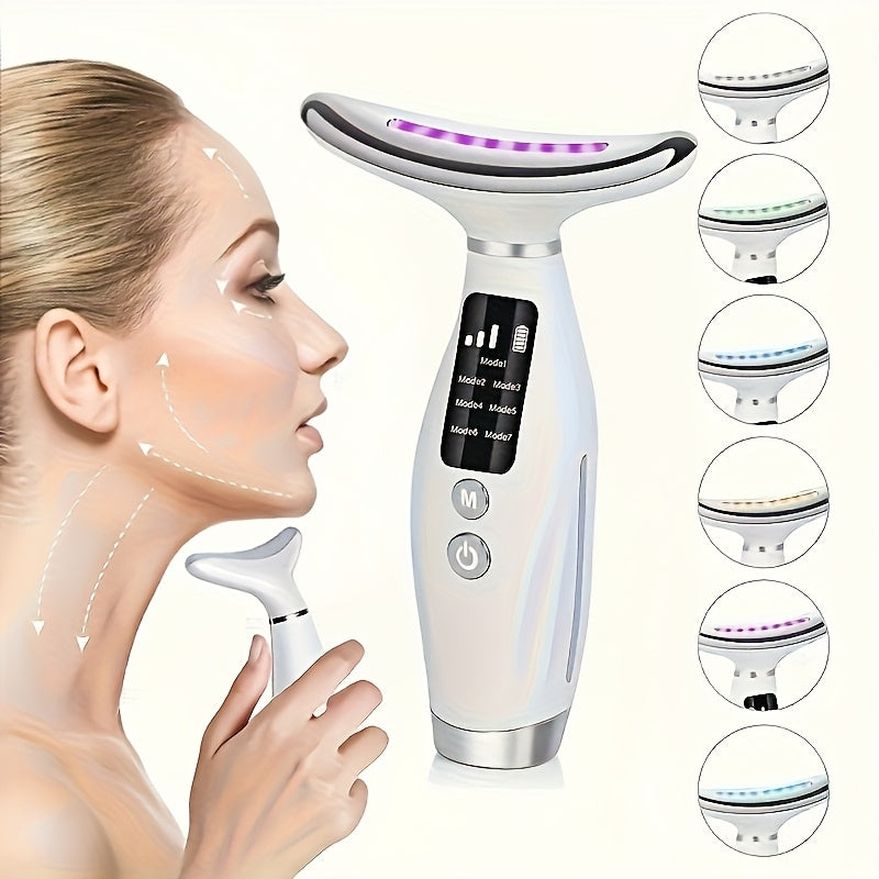 NEW Seven-Mode Electric Beauty Device - LED Digital Display, Effective Relaxation and Facial Care, Suitable for Face, Neck, Double Chin, Ideal for Home and Beauty Salons, USB-Rechargeable Facial Sculpting Tool - Perfect Holid