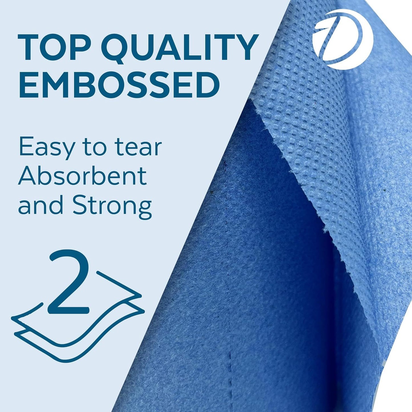 NEW Arrivals Extra Large 6 x Blue Paper Rolls 100m - 2 Ply Embossed Centre Feed - Hand Towel Tissue Rolls Bathroom Kitchen Furniture Home Office Cleaning Tools Sets