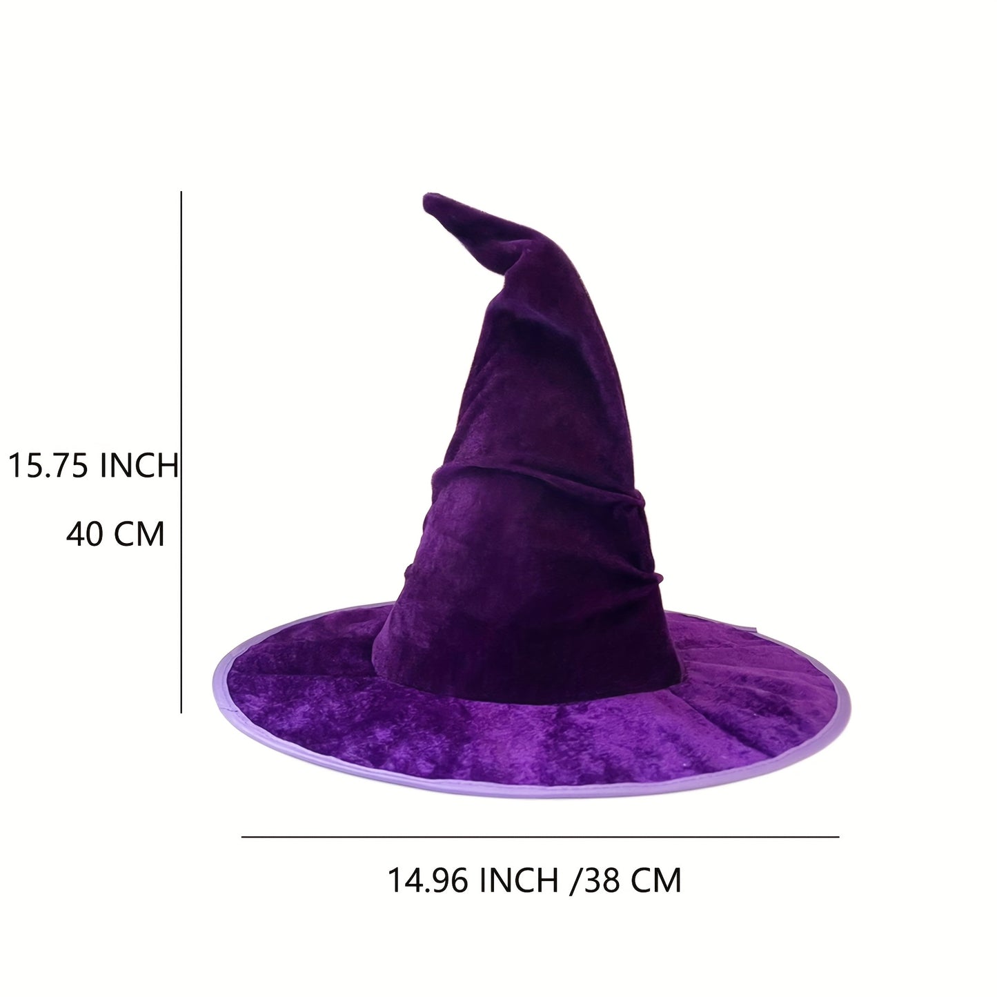 Witch Velvet Hat Halloween Party Hat Mystery Black/Purple Witch Hat Carnival Wizard Hat Hair Accessory Family Gathering Birthday Party Hat Black Wizard Costume Accessories Event & Party Supplies