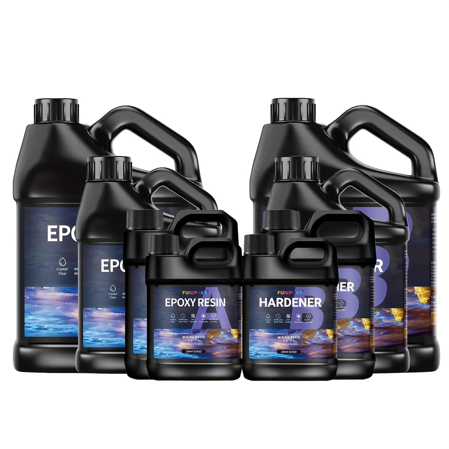 Epoxy Resin Set Kit 1:1 Crystal Clear Epoxy Resin for Table Top 500ml/1L/2L/4L/8L