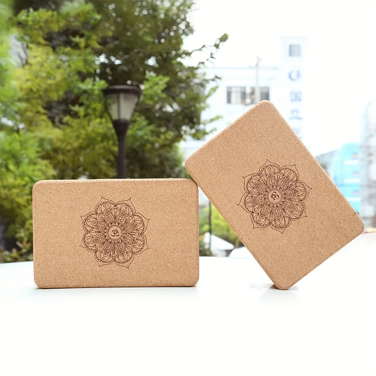 1pc Cork Wooden Yoga Brick, High-Density Yoga Block, Suitable For Dance Training, Leg Pressing, Indoor Fitness Home Gym Accessories