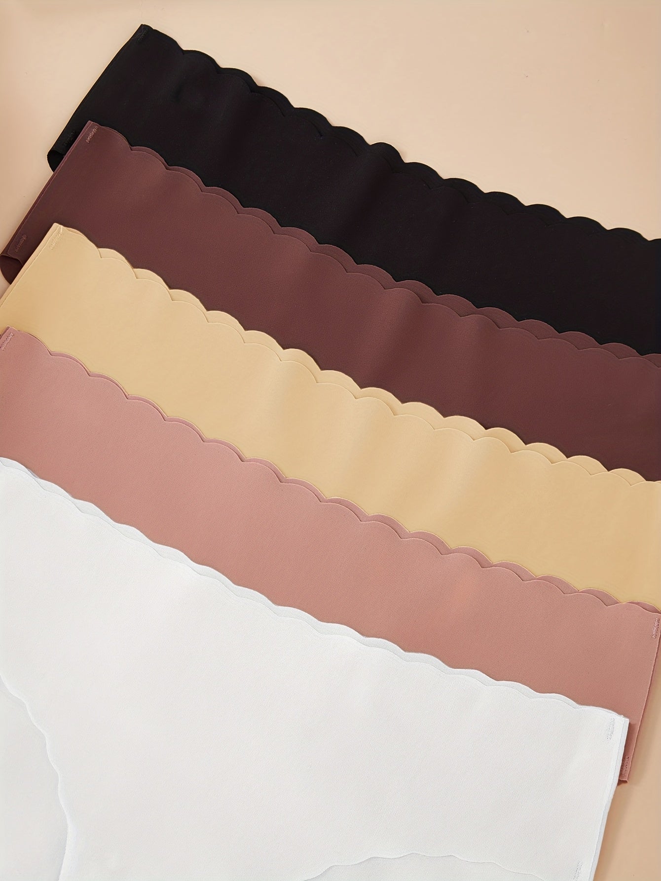 10pcs Elegant Seamless Women's Bra Set - Medium Support, Removable Pads, Strapless Design, Solid Colors (Beige, Brown, White, Black, Tan, Light Beige) - Perfect for Adult, Comfortable Undergarment | Elegant Strapless Bra | Se