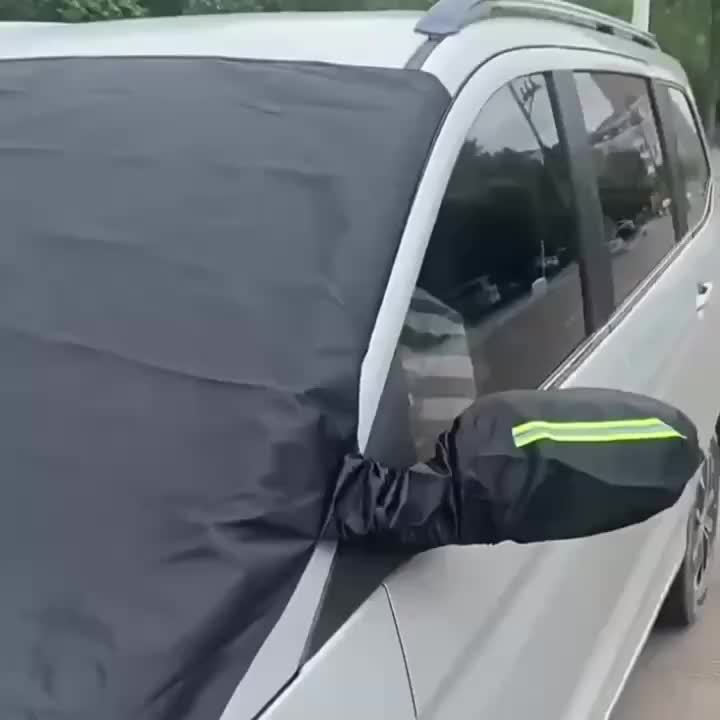 NEW Car Windshield Snow Cover, Suitable for All Vehicles - Durable Oxford Cloth Windshield Snow Shield, Thick Frost Cover with Magnetic Attachments, Magnetically Fixed, Resistant to Strong Winds, Suitable for All Seasons