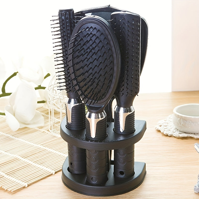 4- PCS Hair Comb + Mirror + Stand Set, Professional Salon Hairdressing Brush Set, Salon Hair Styling Tools, Unisex Grooming Combs Women Hair Care Tools Sets