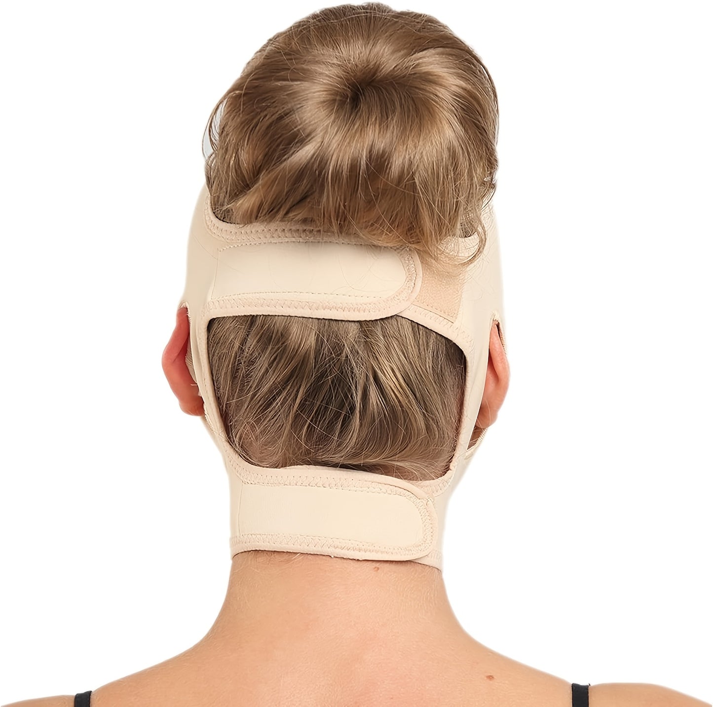 V-Line Face Shaper & Facial Strap with Chin Lift - For Night Sleepwear Low-Allergy Breathable Compression Band, Invisible Stitches for Jawline, Chin & V-Line Contouring - Comfortable for Skin (Unscented)