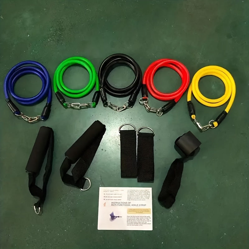 11 PCS Set Home Gym Women Men Fitness Resistance Band Set, Multifunctional Upper Body Workout Kit Sports Accessories