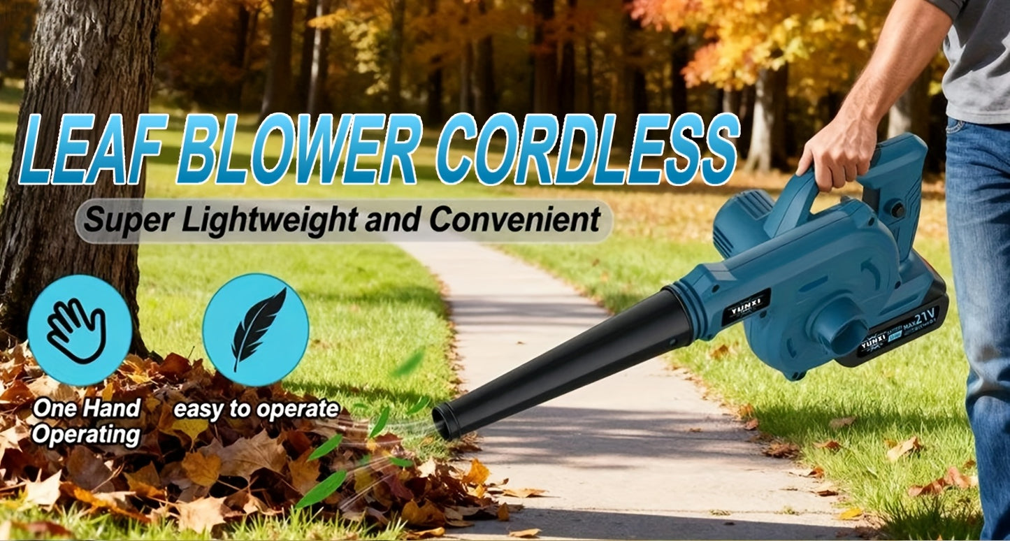 Wireless Turbo 4000MAh Cordless Blade Blower, Powerful Electric Blower, with Battery And Charger, Portable Brushless Design, Suitable for Lawn, Yard, Road And Car Cleaning, Portable Blade Blower