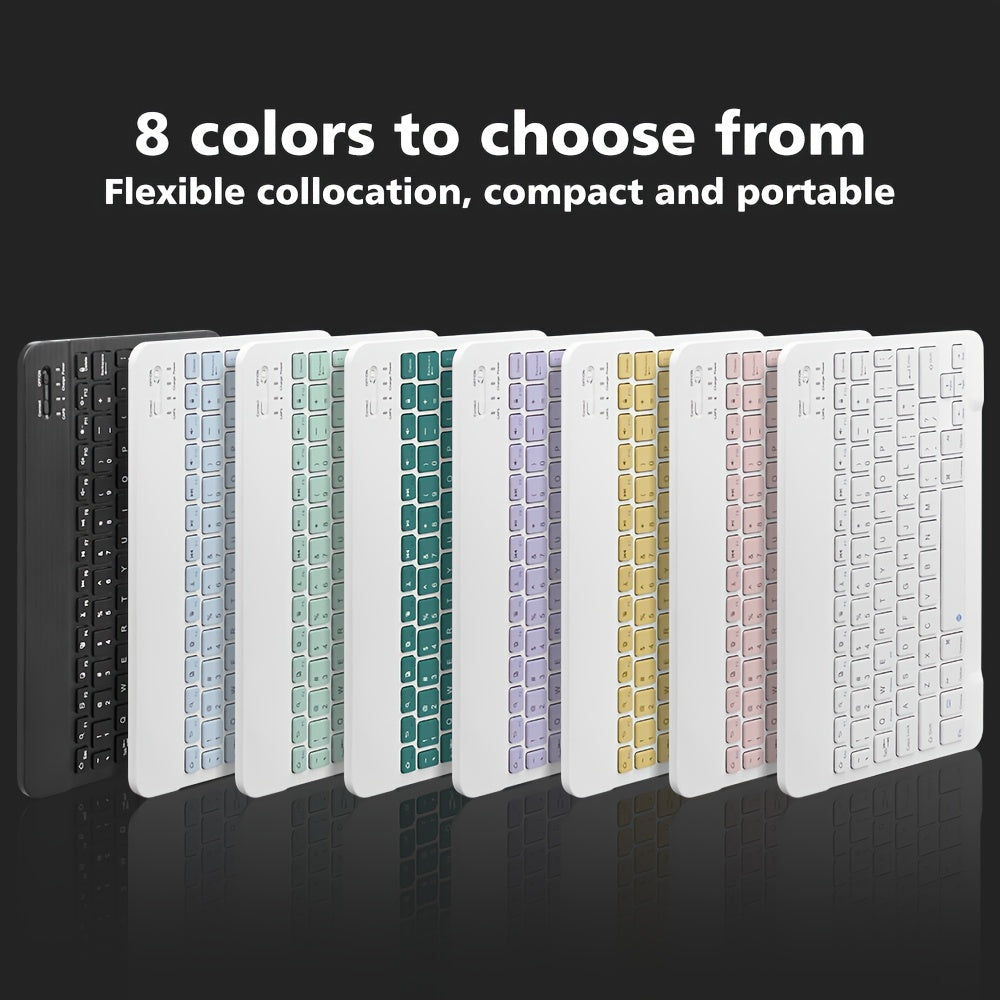 2 PCS Set Wireless Keyboard and Mouse 7 Colors Suitable for Android Tablets and iPads, Mini English Keyboards Home Office Computer Accessories Tools Sets