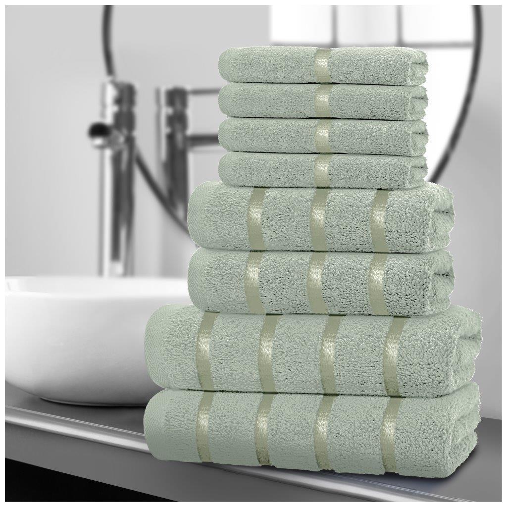 8pcs Egyptian Luxury Cotton Towel Set | Quick-Drying & Highly Absorbent | Includes 4 Face, 2 Hand, 2 Bath Towels | Sophisticated Boston Design | 15 Elegant Colors | Machine Washable