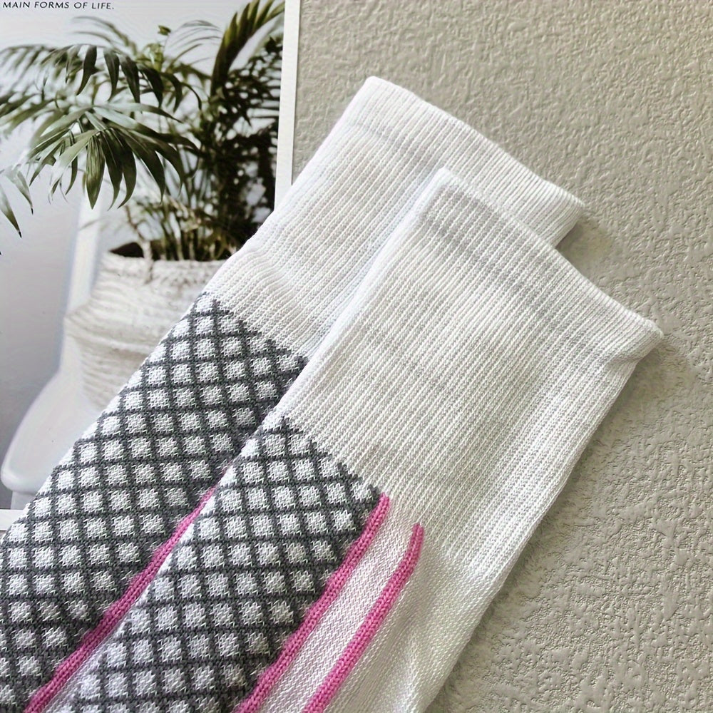 3pcs Pack Women's Thick Warm Ski Socks - Tall Outdoor Winter Sports Sock Suitable for Skiing, Snowboarding, Ice Skating - Striped Thermal Athletic Footwear Winter Sports Apparel Accessories