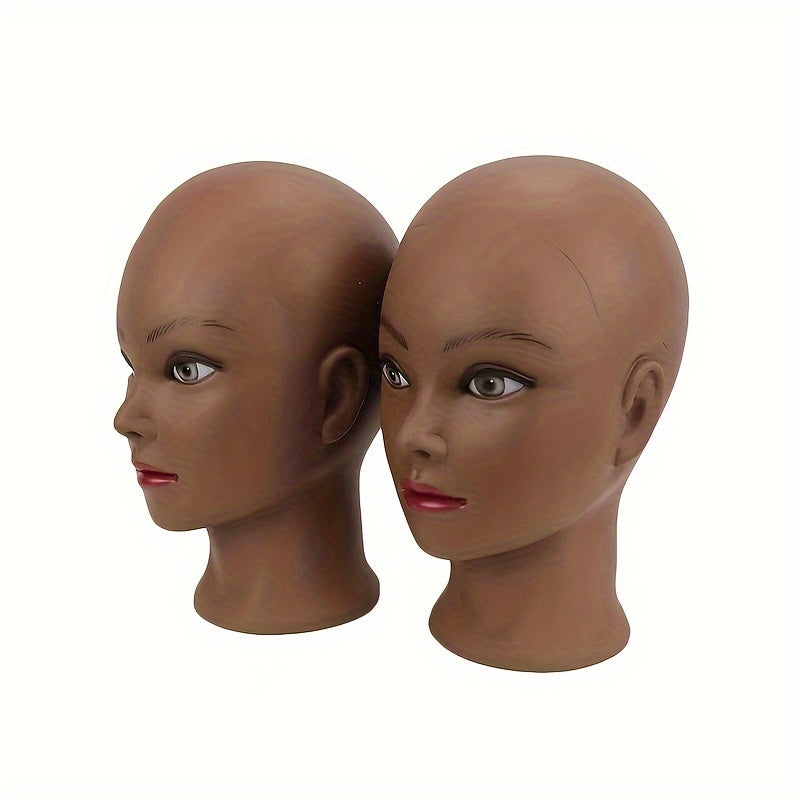Unisex Adult Makeup Rubber Mannequin Head with Realistic Light Beige Texture & Expressive Eyes - Durable Rubber Wig Stand for Cosmetology Training, Makeup Practice, Wig Display - Portable & Easy to Clean, Makeup Practice Tool