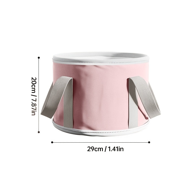Explor Foot Spa - Portable Foldable Leg & Foot Bath Bucket with Ergonomic Handles, No Electricity Needed, Non-Toxic & Formaldehyde-Free, Pink & Grey Design for Home, Dorm, Travel Relaxation