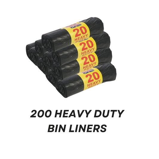 200 PCS Set Black Bin Liners Refuse Sacks 75L Heavy Duty Black Bin Bags 10 Rolls, Disposable Kitchen Refuse Liners, Strong and Large 70x72cm Trash Bags, Dustbin Bags, Leakproof Waste Bags, Rubbish Bin Garbage Bin Sacks, 200 L