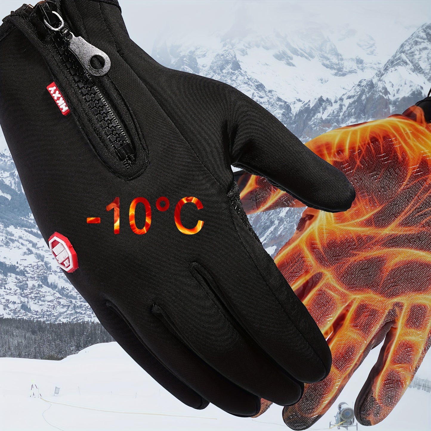 S-XL Size Autumn and Winter Sports Touchscreen Fleece-Lined Gloves for Men and Women, Versatile Outdoor Ski Snowboard Cycling Running Warm Gloves Sports Apparel Accessories