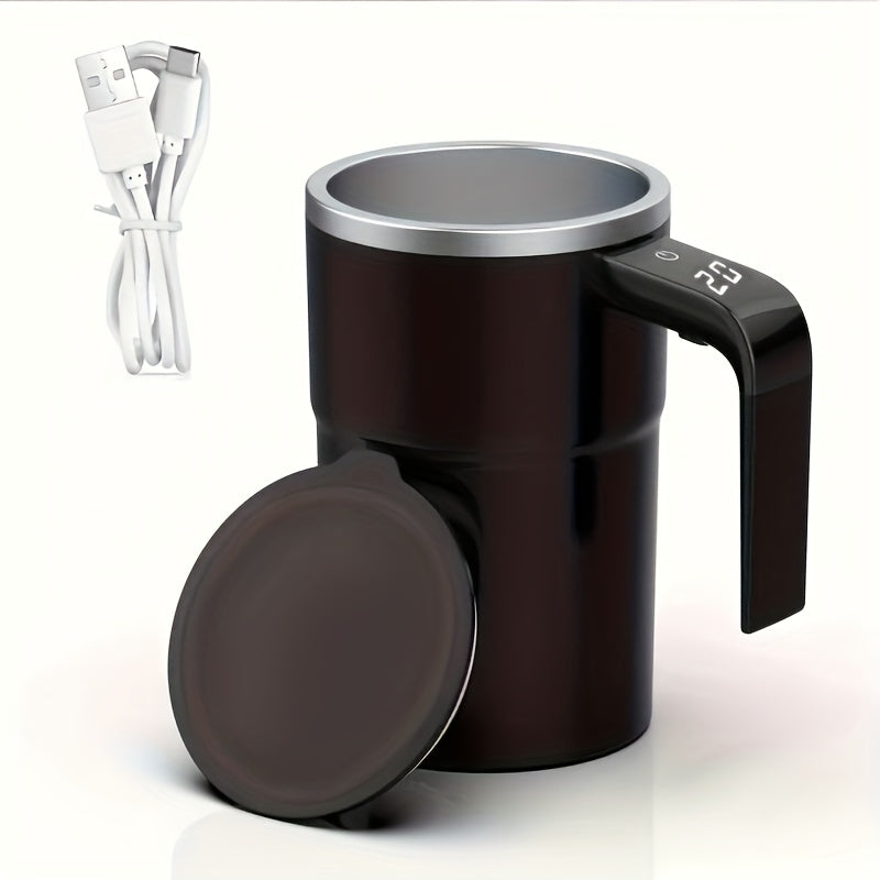 3 Colors Electric USB Charging Automatic Stirring Cup, a Self-Stirring Coffee Mug with Temperature Display Function, Travel Water Cup, Suitable for Mixing Milk, Chocolate, Mocha, Coffee, Milk, Chocolate And Mocha, Protein Pow