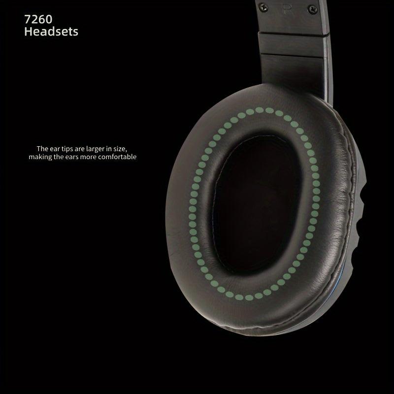 7260 Professional Gaming Headset with Adjustable Headband, Comfortable Ear Cushions, Suitable for Gaming, Online Classes, And Entertainment Computer Accessories