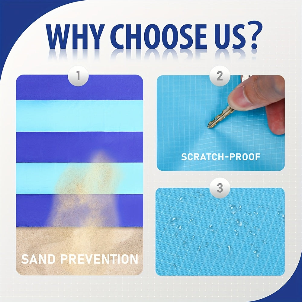 NEW Picnic Beach Camping Blanket 4-7 Adults Oversized Lightweight Sand Proof Beach Blanket Large Picnic Mat Beach Blanket for Beach Travel Camping Hiking