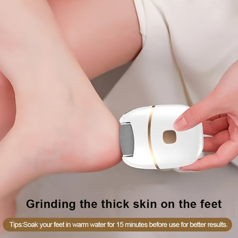 + 7 Spare Grinding Heads Set Rechargeable Electric Foot File, Designed for Removing And Polishing Thick Skin, Convenient And Portable for Achieving Smooth Feet, Ideal for Both for home And Travel