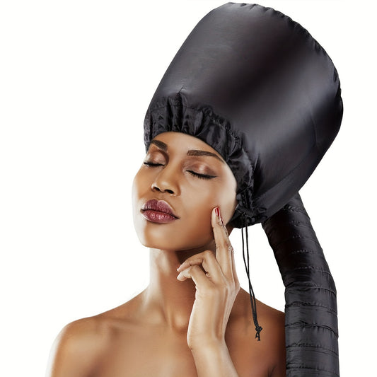 Soft Bonnet Hood Hair Dryer Attachment with Headband - Heat-Resistant Hair Drying Cap, Deep Conditioning & Styling for Relaxed Textured Hair, No Electricity Needed
