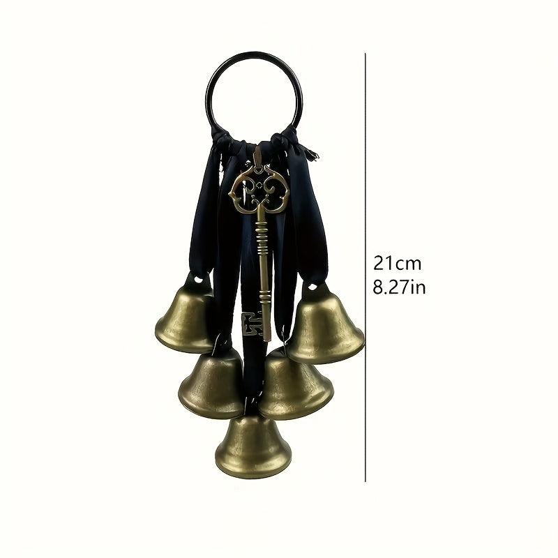 Bohemian Witch Bell Home Protection - Metal Wall Hanging with Ribbon, Attracts Positive Energy, Repels Negative Energy, Perfect Witchcraft Gift, Suitable for Room Decor