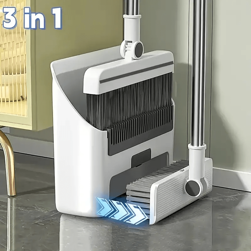 3-in-1 Set Home Cleaning Kit: Soft Bristle Broom, Dustpan & Brush Combo - Non-Stick Hair, Ideal for Home, Office, School, Dorm - Perfect Christmas Gift, Cleaning Brush