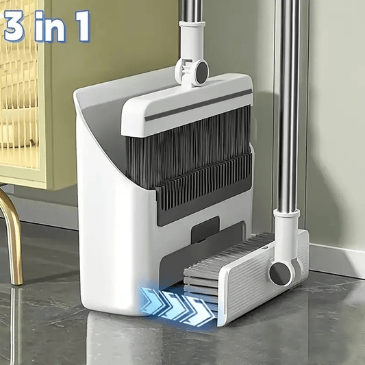 3-in-1 Set Home Cleaning Kit: Soft Bristle Broom, Dustpan & Brush Combo - Non-Stick Hair, Ideal for Home, Office, School, Dorm - Perfect Christmas Gift, Cleaning Brush