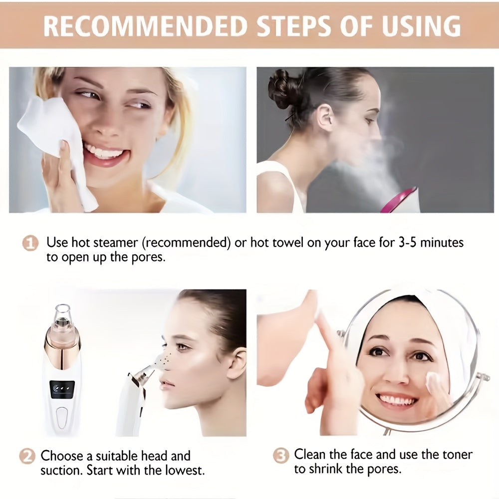 NEW Foreign Trade Edition Home and Travel Electronic USB Charging Facial Beauty Device, Portable Gentle Exfoliation and Dead Skin Removal Tool, Essential Beauty Instrument Women Skin Care Accessories