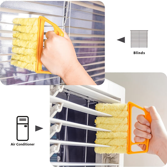 2 PCS Set Microfiber Blind Cleaner Kit - Reusable Crevice Brush for Vents/Windows/Curtains - Washable Household Tool Home Office Cleaning Tools Sets