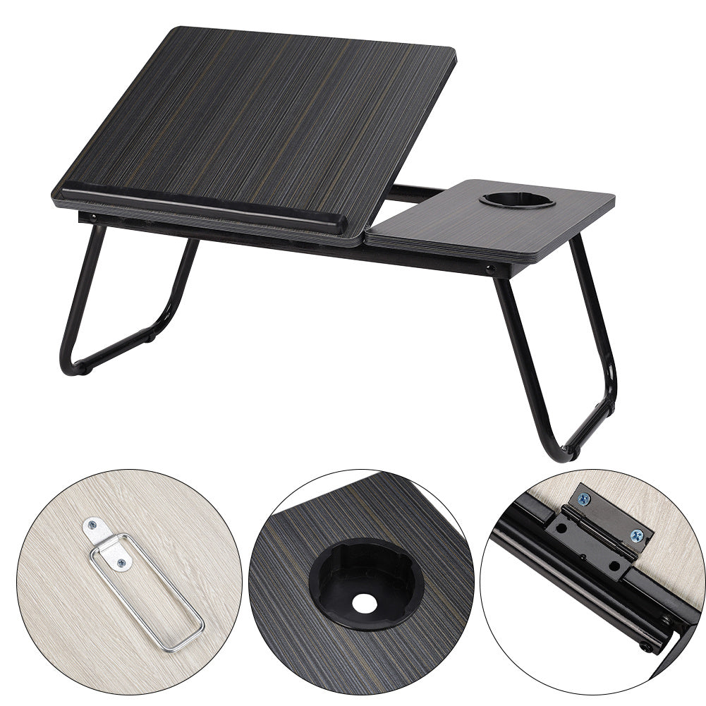 Laptop Desk Laptop Bed Table with Foldable Legs and Cup Slot, Reading Holder Notebook Stand with Adjustable Height Angle, Laptop Bed Tray for Bed Sofa Breakfast Work Study Reading