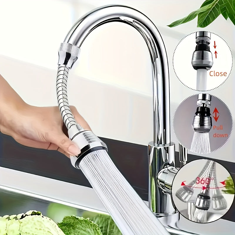 2PCS Set 360° Swivel Faucet Extender with Dual Spray Mode ( Jet & Spray) - Splash-Resistant Anti-Splash Design, Tool-Free Installation, Heavy-Duty ABS Elbow Suitable for Bathroom Sink, Kitchen Faucet - Compatible with Most F