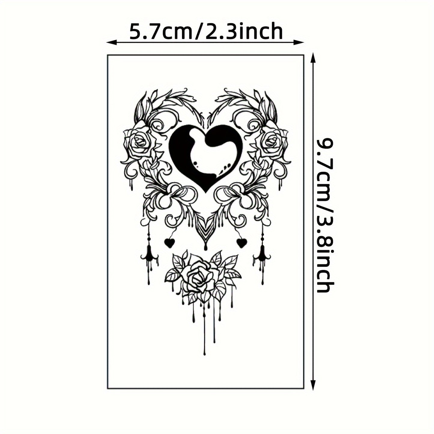 30 SHEETS Set Temporary Tattoo Stickers, Black Butterfly Feather Wind Chime Wings Planet Spider Guitar Flower Heart Pattern Tattoo Stickers, Body Wrist Collarbone Art Waterproof Fake Tattoo Stickers Suitable for Women, Tempor
