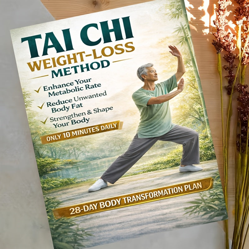 Tai Chi Weight Loss and Body Shaping Method: 28-Day Fat Burning and Sculpting Plan | 10-Minute Daily Home Workout | Zero-Impact, Low-Impact, Knee-Friendly | Improves Posture and Balance | Strengthens Core and Stamina, Boosts