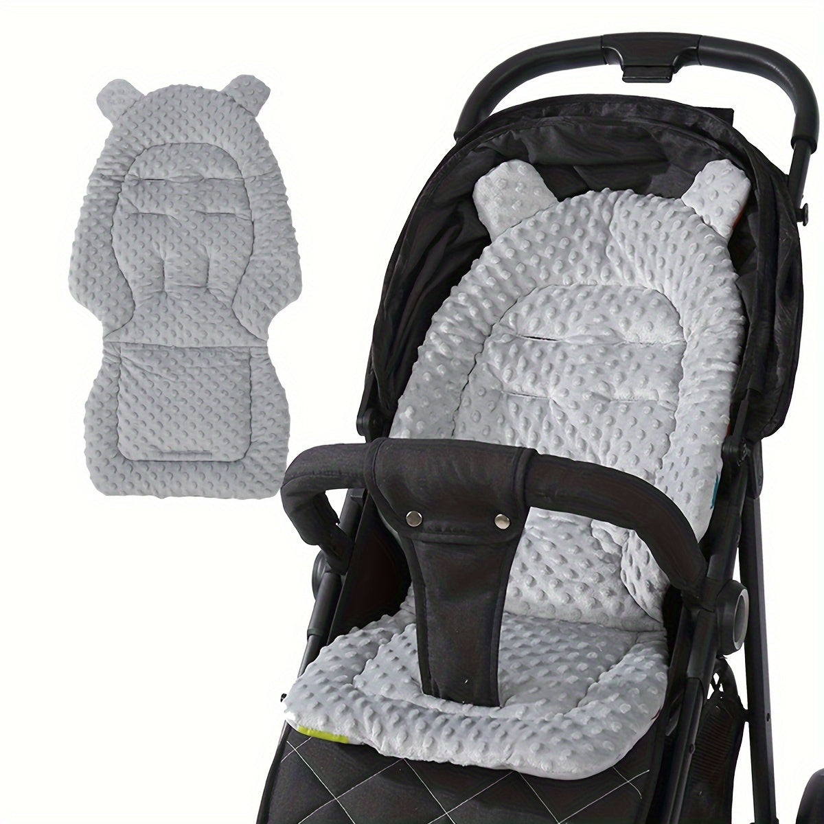 1pc Plush Stroller Mat for Most Strollers - Soft Breathable Polyester A-Adorned with Plush Warmth, Summer Comfort & Secure Fit for Baby Carriages & Prams, Stroller Accessories, Baby Stroller Seat Cover, Cozy Stroller Accessor