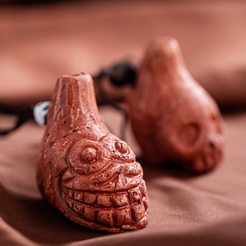 Loud Aztec Death Whistle - Up to 125+ Decibbles, Realistic Human Scream Sound, Black Orangutan Design, Perfect for Halloween, Emergency Survival, and Costume Parties, Survival Tool | Thematic Party Accessory | Detailed Crafts