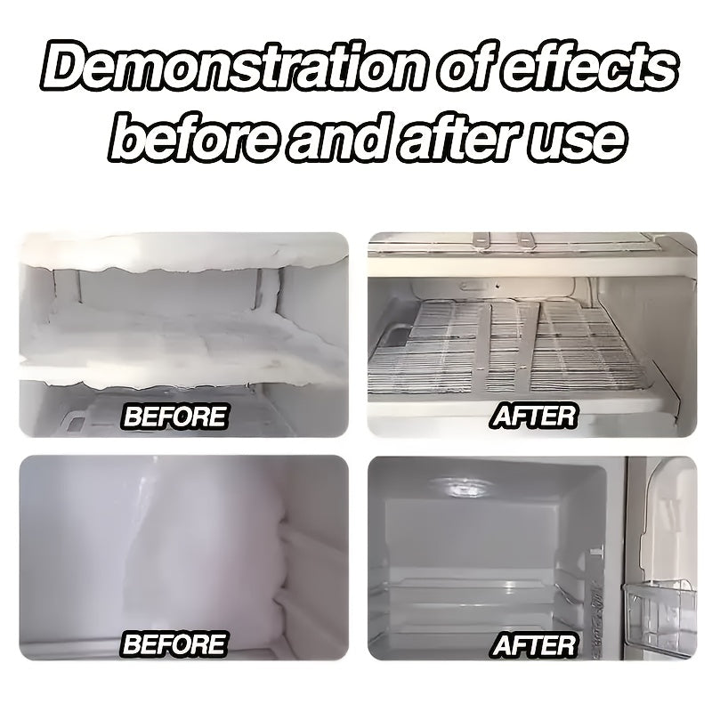 200ml + Shovel Large Capacity Quick Melt Ice Remover for Refrigerators, Defrosting Freezers  - 5-6 Minute Fast Ice Removal with No Residue, Ideal for Home and Cars Use