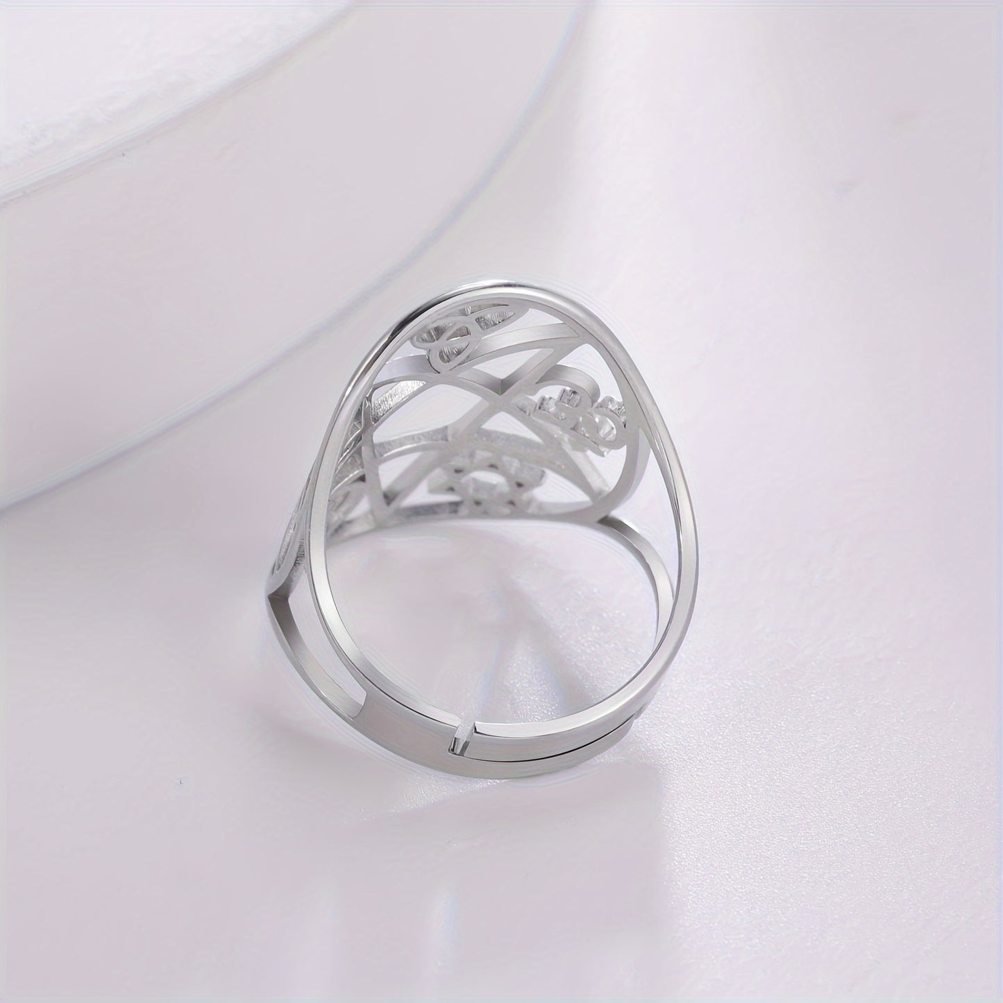 Boho Style Stainless Steel Ring, Women's Men's Pentagram & Celtic Knot Protection Signet, Triangular Cross Spiral Charm, Irish Jewelry Gift