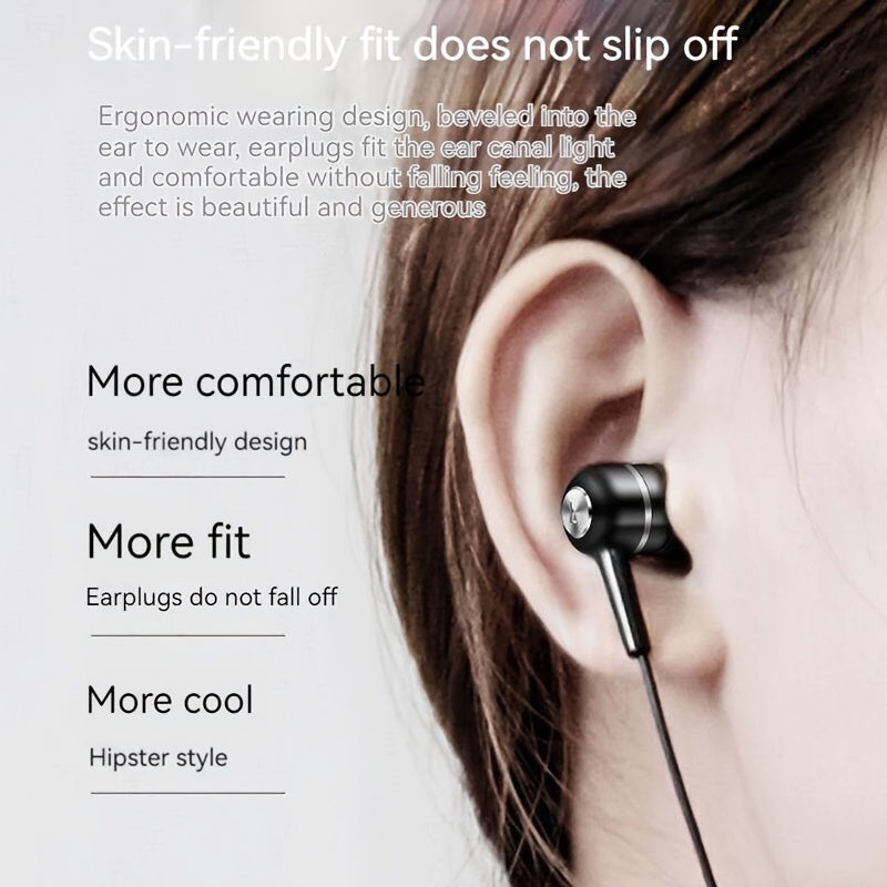 4/8 PCS Set Noise-Canceling In-Ear Headphones with Microphone, Powerful Bass, High Definition, 3.5mm Jack, Tangle-Free Cables, Suitable for MP3, Computer, Gaming, Live Streaming, Karaoke, Sports, Running, Rope Skipping, Gift