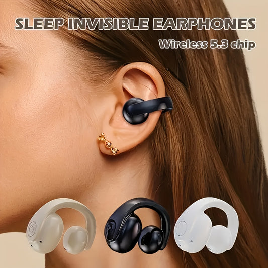 3 Colors Clip-On Wireless Earbuds - In-Ear Design, Wireless Functionality, USB-C Charging, Ergonomic Fit for Gaming, Running, And Calls, Available in Multiple Colors, Wireless Audio | Stylish Design | Secure Fitting Headphone