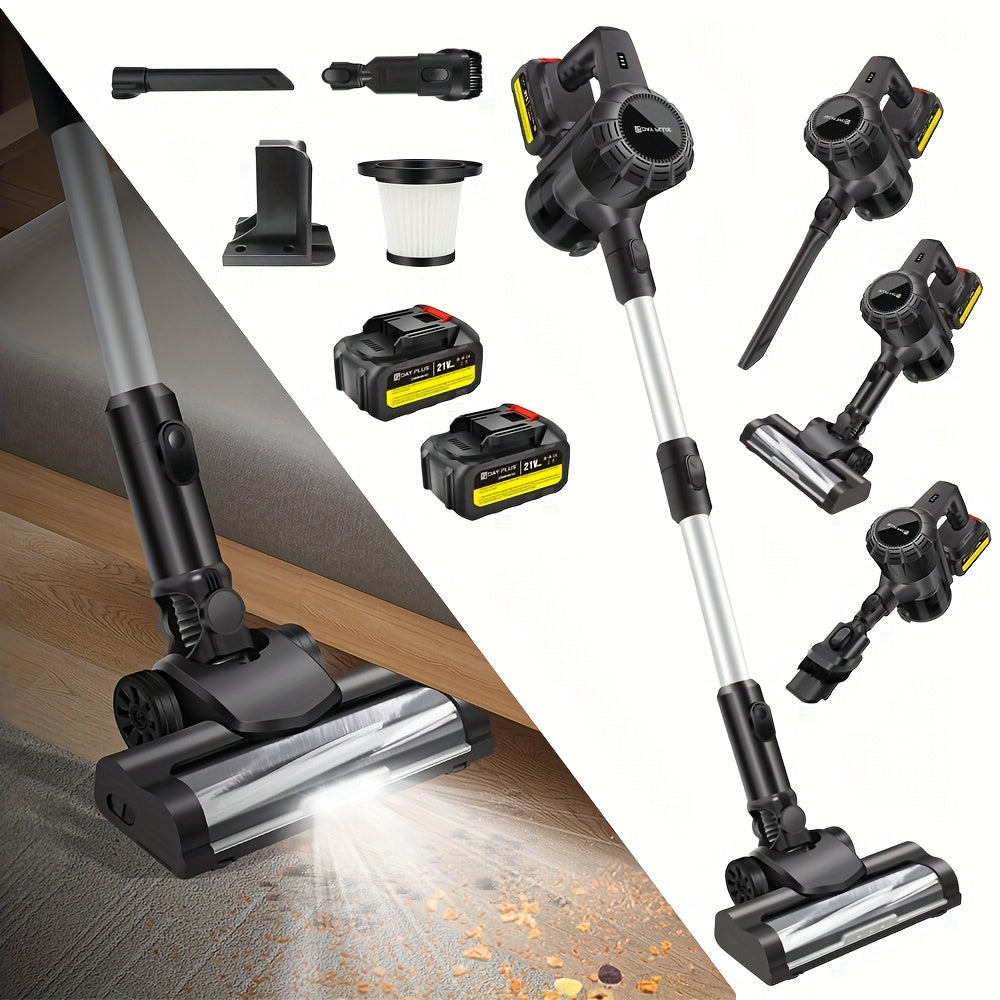 NEW Cordless Vacuum Cleaner, Wall Hanging Stick Vacuum Cleaner 15KPA Pet Vacuum Cleaner With Tangle-Free Brush, 3000mAh Battery, Up To 65 Mins Runtime, For All Hardwood Floors Carpet Pet Hair, Ideal For Home & Car Use