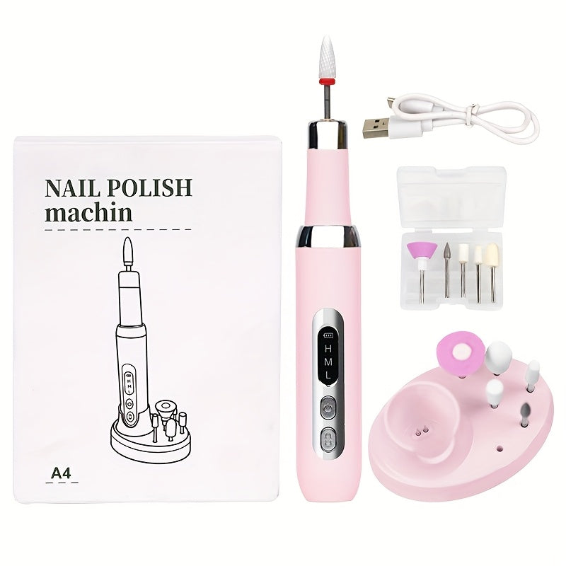 NEW Arrivals Electric Nail Drill Machine Full Set Professional with Drill Bits & Sanding Bands, Cordless Electric Nail File for Acrylic Gel Nails, Manicure and Pedicure Kit for Grinding Polishing Trimming
