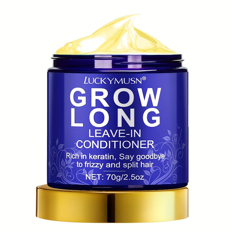 NEW Grow Long Leave-In Conditioner - Deep Moisturizing Keratin for Dry, Damaged, Frizzy & Split Ends, Argan Oil & Aloe Vera, Refreshing Oil Control, 70g/2.5oz, Unisex for All Hair Types, Hair Conditioner, Sleek Haircare, Plan