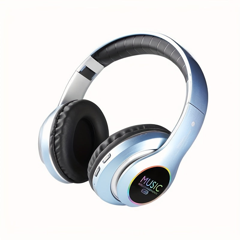 Upgraded Wireless Headphones with Deep Bass, Built-in Mic, Lightweight Foldable Design, 3.5mm Audio Jack, Stereo Sound for Travel, Work, Laptops, and Mobile Devices - iOS Gaming Headset, Ideal Christmas Gift, Headphone Hearin