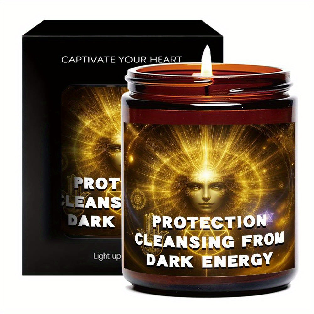 1pc 5, 3oz Witchcraft Black Magic Protection Cleansing Scented Candle Curse Protector Soy Wax Gift Idea for Women Men Adults